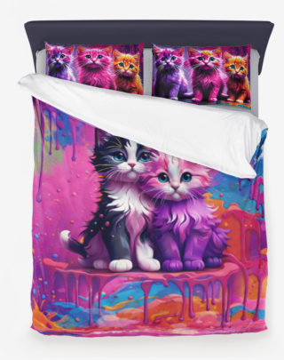 Paint-Splash Kitties Duvet Cover Set